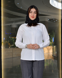 خرید شومیز زنانه بیسیک رنگ سفید 7176
