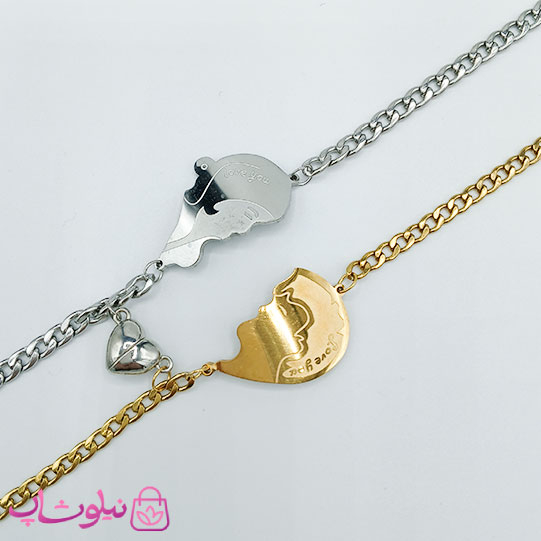 خرید  دستبند ست دختر و پسر  مگنتی طرح قلب 