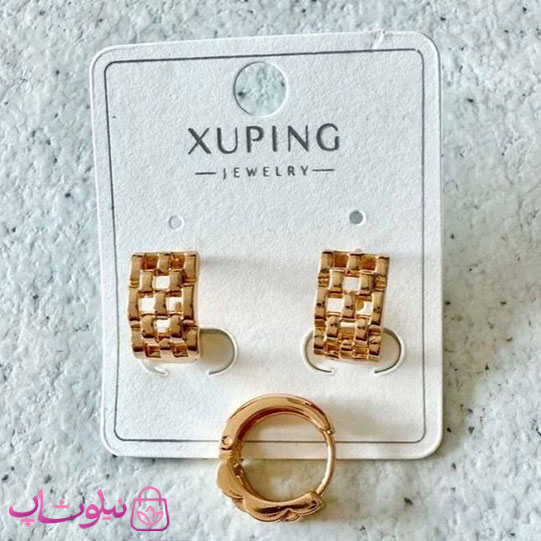 خرید گوشواره زنانه حلقه ای ژوپینگ مدل رولکس طلایی رنگ
