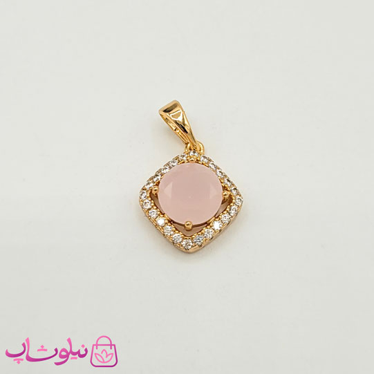 خرید  پلاک ظریف ژوپینگ مدل لوزی صورتی 