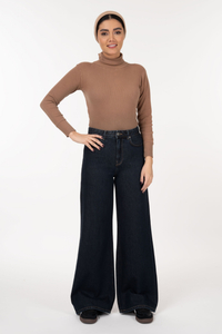 خرید شلوار جین زنانه بگی سرمه ای خام شور جک پات ریزشی رویال جین royal jeans