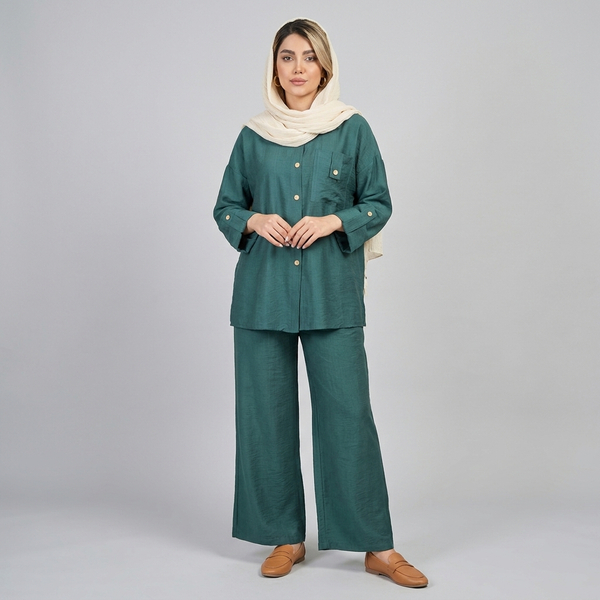 ست مانتو و شلوار زنانه جیب دار بابوس درسا کد 35