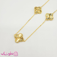 گردنبند زنانه ونکلیف طلایی آبکاری طلا تراشدار کیفیت مستر کد 900