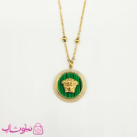 خرید  گردنبند زنانه ورساچه سبز با زنجیر توپی 