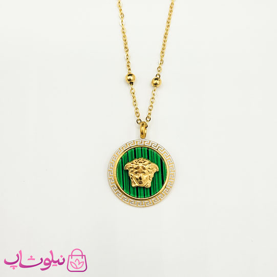 خرید  گردنبند زنانه ورساچه سبز با زنجیر توپی 