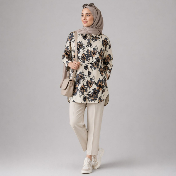 مانتو زنانه کراش گلدار نسترن کد 230