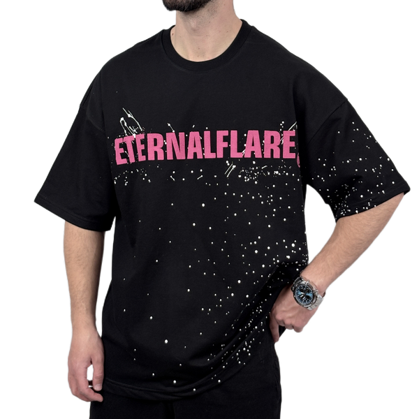 خرید تیشرت آستین کوتاه مردانه مشکی دونخ مدل ETERNALFLARE