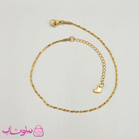 خرید  پابند زنانه طلایی مدل مارپیچ استیل 
