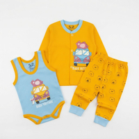 ست سه تیکه نوزادی پسرانه طرح baby vintage