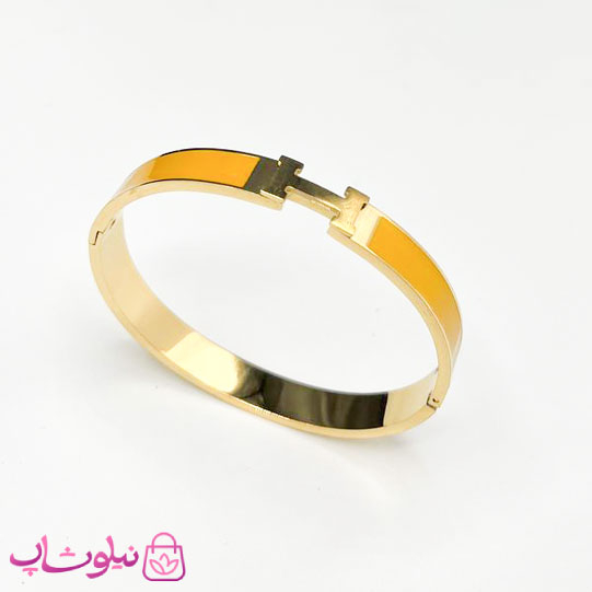 خرید  دستبند زنانه ظریف هرمس رنگ خردلی 